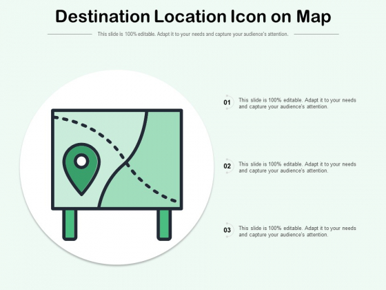 Destination Location Icon On Map Ppt PowerPoint Presentation Inspiration Backgrounds