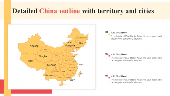 Detailed China Outline With Territory And Cities Clipart PDF