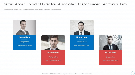 Details About Board Of Directors Associated To Consumer Electronics Firm Background PDF Details About Board Of Directors Associated To Consumer Electronics Firm Background PDF