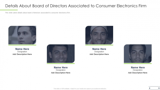 Details About Board Of Directors Associated To Consumer Electronics Firm Ppt Show Information PDF Details About Board Of Directors Associated To Consumer Electronics Firm Ppt Show Information PDF