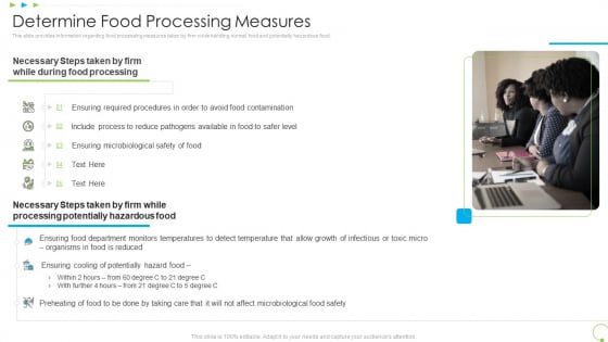 Determine Food Processing Measures Uplift Food Production Company Quality Standards Elements PDF