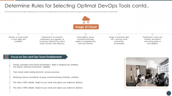 Determine Rules For Selecting Optimal Devops Tools Contd Mockup PDF