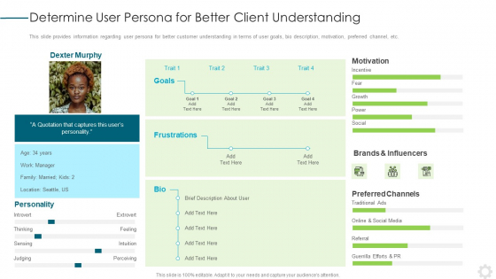 Determine User Persona For Better Client Understanding Infographics PDF