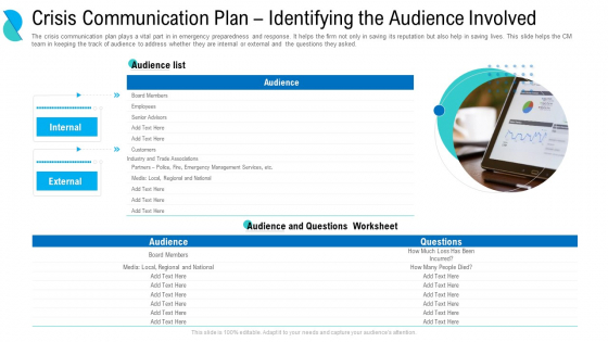 Determining Crisis Management BCP Crisis Communication Plan Identifying The Audience Involved Brochure PDF Determining Crisis Management BCP Crisis Communication Plan Identifying The Audience Involved Brochure PDF