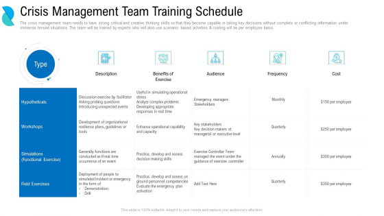 Determining Crisis Management BCP Crisis Management Team Training Schedule Ppt PowerPoint Presentation Icon Layouts PDF Determining Crisis Management BCP Crisis Management Team Training Schedule Ppt PowerPoint Presentation Icon Layouts PDF