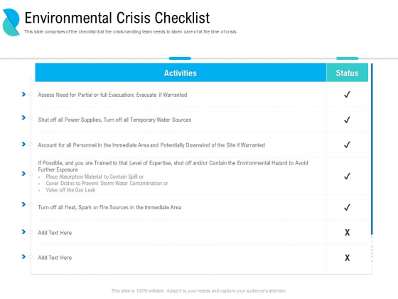 Determining Crisis Management BCP Environmental Crisis Checklist Ppt PowerPoint Presentation Example PDF Determining Crisis Management BCP Environmental Crisis Checklist Ppt PowerPoint Presentation Example PDF