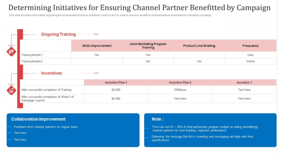 Determining Initiatives For Ensuring Channel Partner Benefitted By Campaign Ppt Gallery PDF Determining Initiatives For Ensuring Channel Partner Benefitted By Campaign Ppt Gallery PDF