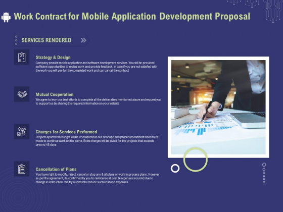 Develop Cellphone Apps Work Contract For Mobile Application Development Proposal Summary PDF Develop Cellphone Apps Work Contract For Mobile Application Development Proposal Summary PDF