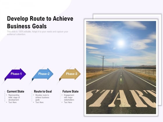 Develop Route To Achieve Business Goals Ppt PowerPoint Presentation Ideas Graphics Example
