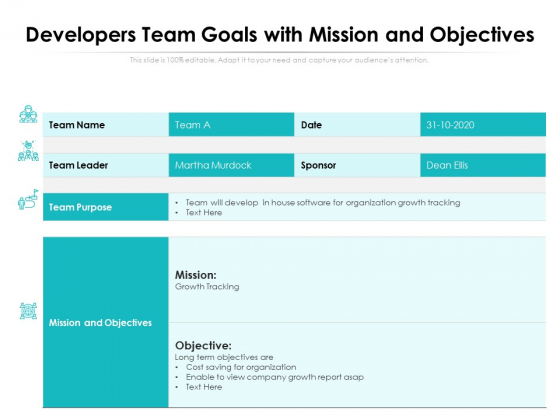 Developers Team Goals With Mission And Objectives Ppt PowerPoint Presentation Show Layouts PDF Developers Team Goals With Mission And Objectives Ppt PowerPoint Presentation Show Layouts PDF