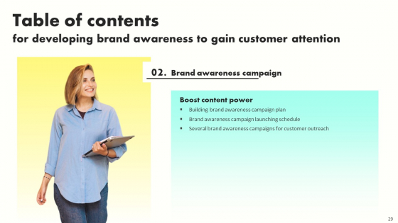 Developing Brand Awareness To Gain Customer Attention Ppt PowerPoint Presentation Complete Deck With Slides appealing designed