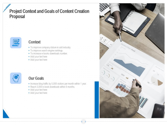 Developing Content Strategy Project Context And Goals Of Content Creation Proposal Ppt Gallery Designs Download PDF