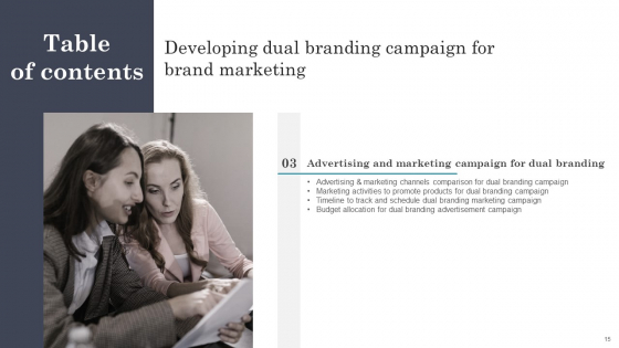 Developing Dual Branding Campaign For Brand Marketing Ppt PowerPoint Presentation Complete With Slides captivating image