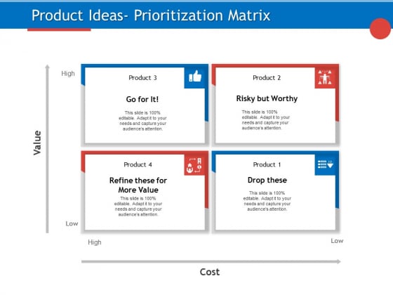 Developing Product Planning Strategies Product Ideas Prioritization Matrix Ppt PowerPoint Presentation Show Elements PDF Developing Product Planning Strategies Product Ideas Prioritization Matrix Ppt PowerPoint Presentation Show Elements PDF