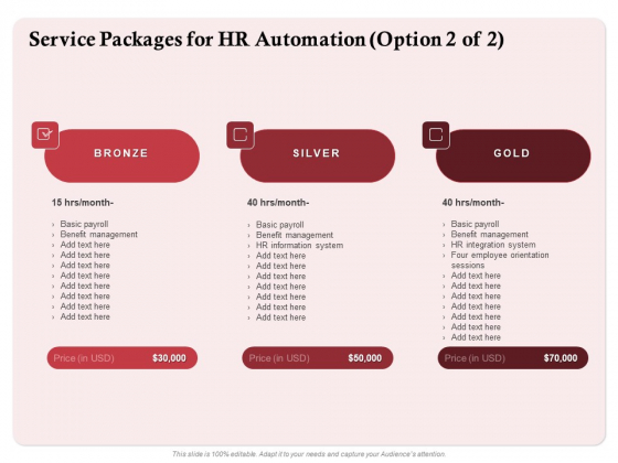 Development And Implementation Service Packages For HR Automation Management Elements PDF