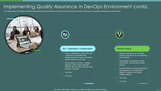 Devops Quality Assurance And Testing To Improve Speed And Quality IT Implementing Quality Assurance Download PDF