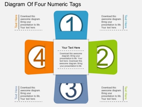 Diagram Of Four Numeric Tags Powerpoint Template Diagram Of Four Numeric Tags Powerpoint Template