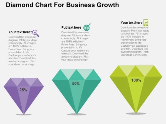 Diamond Chart For Business Growth Powerpoint Templates