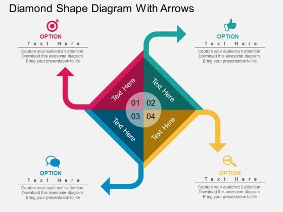 Diamond Shape Diagram With Arrows Powerpoint Template Diamond Shape Diagram With Arrows Powerpoint Template