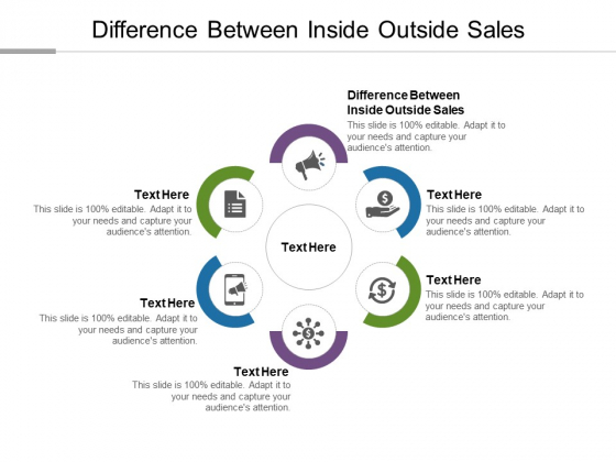 Difference Between Inside Outside Sales Ppt PowerPoint Presentation Inspiration Clipart Images Cpb