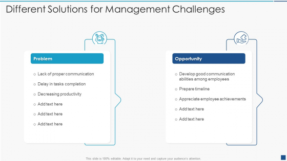 Different Solutions For Management Challenges Graphics PDF Different Solutions For Management Challenges Graphics PDF
