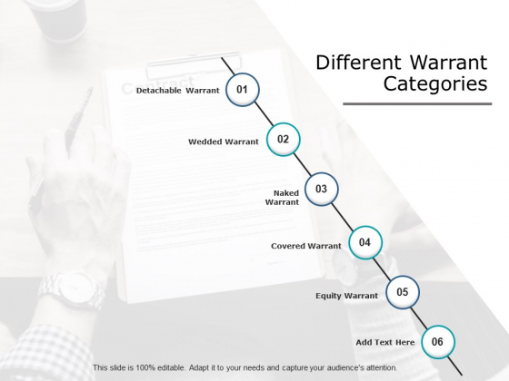 Different Warrant Categories Ppt PowerPoint Presentation Outline Microsoft