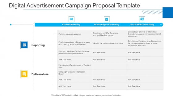 Digital Advertisement Campaign Proposal Template Slides PDF
