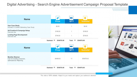 Digital Advertising Search Engine Advertisement Campaign Proposal Template Sample PDF Digital Advertising Search Engine Advertisement Campaign Proposal Template Sample PDF