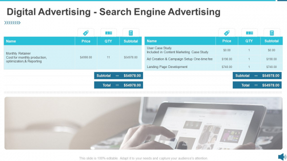 Digital Advertising Search Engine Advertising Ppt Professional Visual Aids PDF