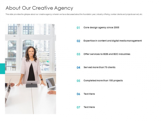Digital Agency Pitch Presentation About Our Creative Agency Download PDF