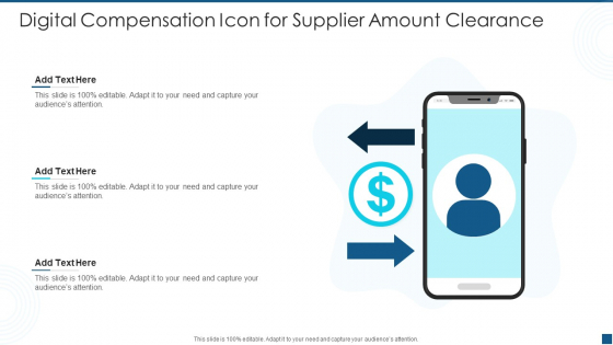 Digital Compensation Icon For Supplier Amount Clearance Microsoft PDF