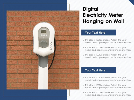 Digital Electricity Meter Hanging On Wall Ppt PowerPoint Presentation File Layouts PDF