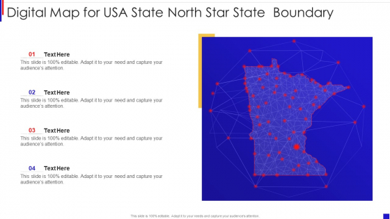 Digital Map For Usa State North Star State Boundary Mockup PDF