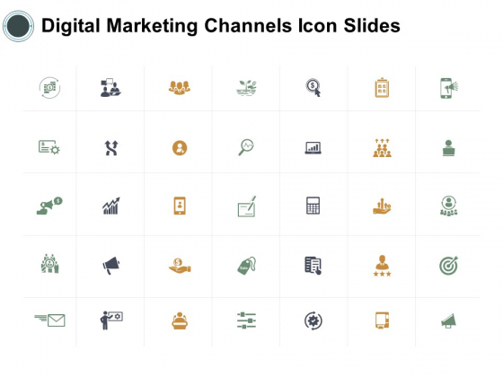 Digital Marketing Channels Icon Slides Compare Ppt Powerpoint Presentation Visual Aids