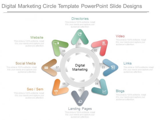 Digital Marketing Circle Template Powerpoint Slide Designs
