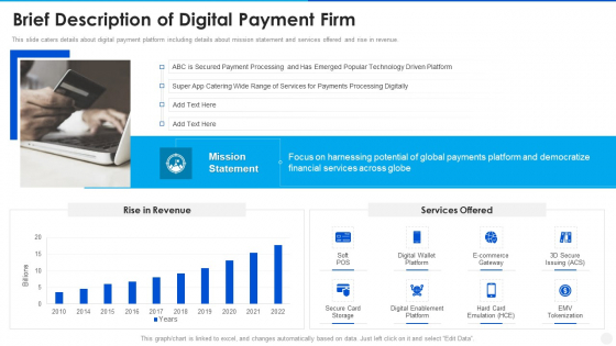 Digital Payment Solution Company Stakeholder Brief Description Of Digital Payment Firm Template PDF