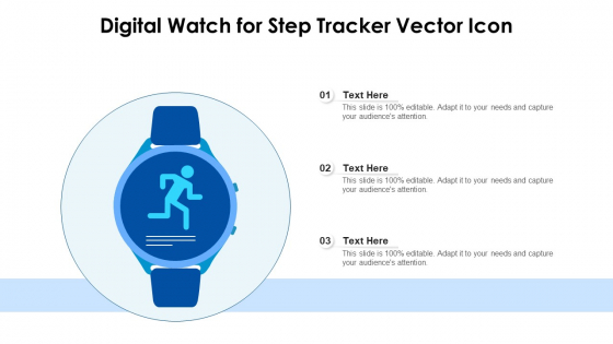 Digital Watch For Step Tracker Vector Icon Graphics PDF