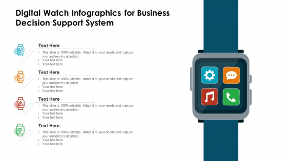 Digital Watch Infographics For Business Decision Support System Ppt PowerPoint Presentation File Ideas PDF