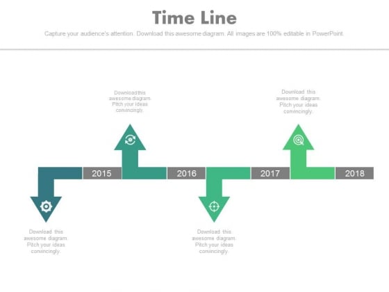 Directional Linear Timeline Diagram For Business Powerpoint Slides