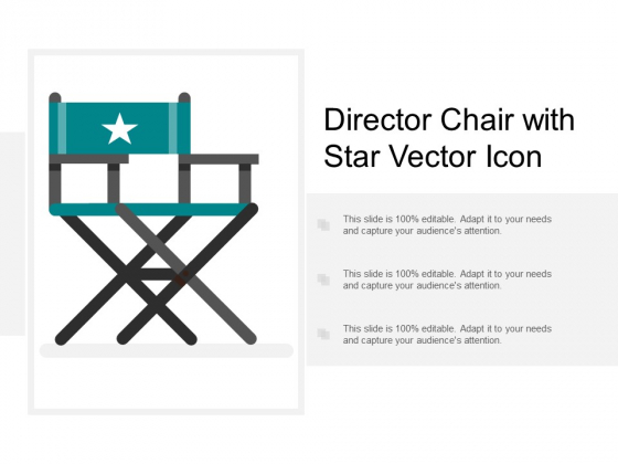 Director Chair With Star Vector Icon Ppt Powerpoint Presentation Pictures Demonstration