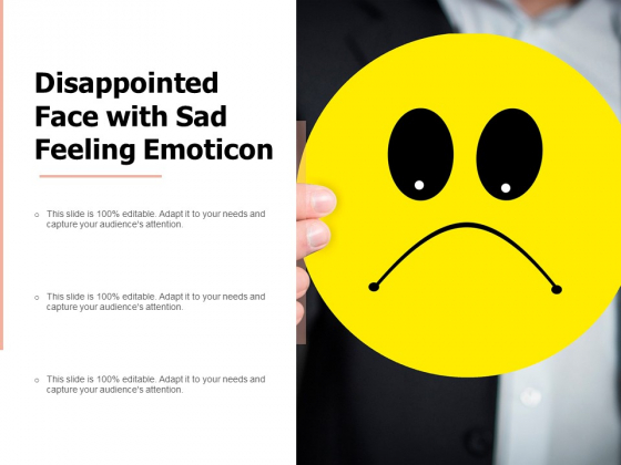 Disappointed Face With Sad Feeling Emoticon Ppt PowerPoint Presentation Outline Slideshow