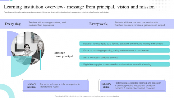 Distance Coaching Playbook Learning Institution Overview Message From Principal Graphics PDF