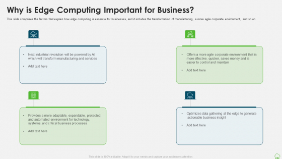 Distributed Computing IT Why Is Edge Computing Important For Business Clipart PDF