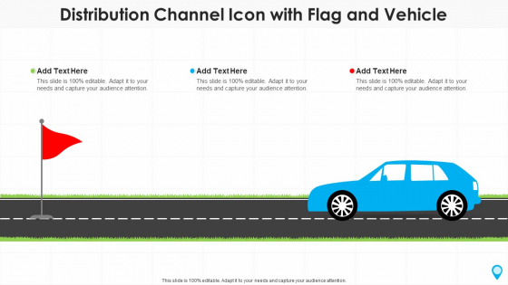 Distribution Channel Icon With Flag And Vehicle Introduction PDF