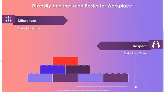Diversity And Inclusion Poster For Workplace Training Ppt