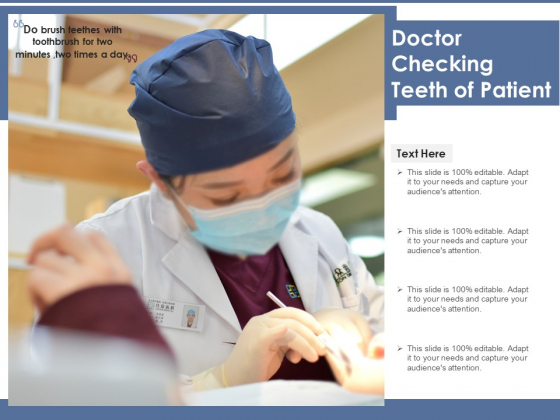 Doctor Checking Teeth Of Patient Ppt PowerPoint Presentation Styles Shapes PDF