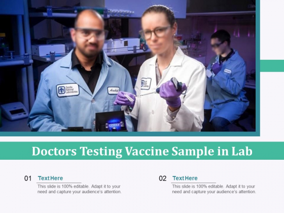 Doctors Testing Vaccine Sample In Lab Ppt PowerPoint Presentation Summary Graphics PDF Doctors Testing Vaccine Sample In Lab Ppt PowerPoint Presentation Summary Graphics PDF