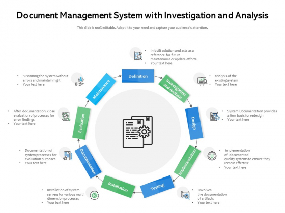 Document Management System With Investigation And Analysis Ppt PowerPoint Presentation File Design Ideas PDF Document Management System With Investigation And Analysis Ppt PowerPoint Presentation File Design Ideas PDF