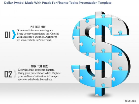 Dollar Symbol Made With Puzzle For Finance Topics Presentation Template Dollar Symbol Made With Puzzle For Finance Topics Presentation Template