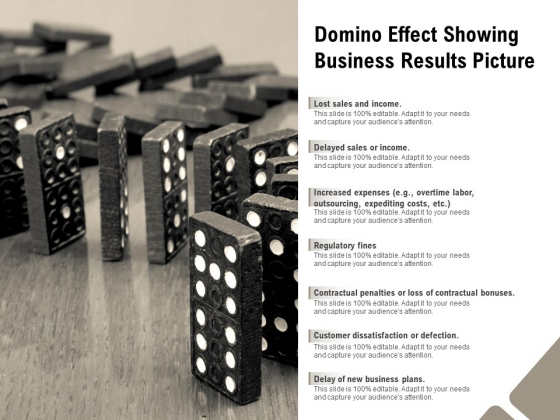Domino Effect Showing Business Results Picture Ppt PowerPoint Presentation Infographic Template Influencers PDF
